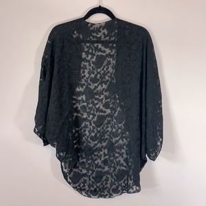 Fantasies by Morgan Taylor Vintage Women’s One Size Fits Most Black Sheer Kimono